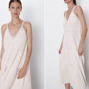 ZARA KNIT PLEATED MIDI DRESS